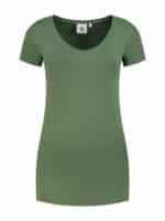 L&S T-shirt V-neck cot/elast SS for her