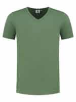 L&S T-shirt V-neck cot/elast SS for him